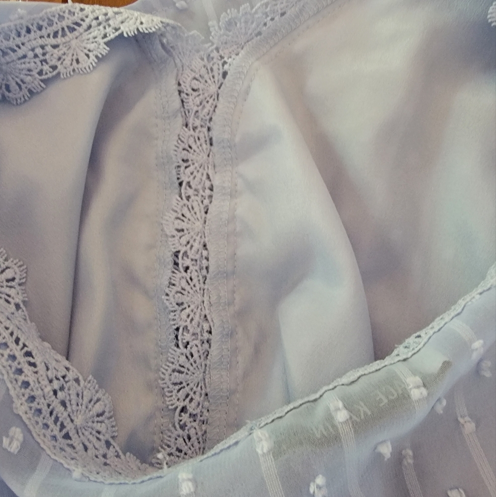 Grace Karin Baby Blue Longsleeve Thin Blouse Large - Picture 8 of 12